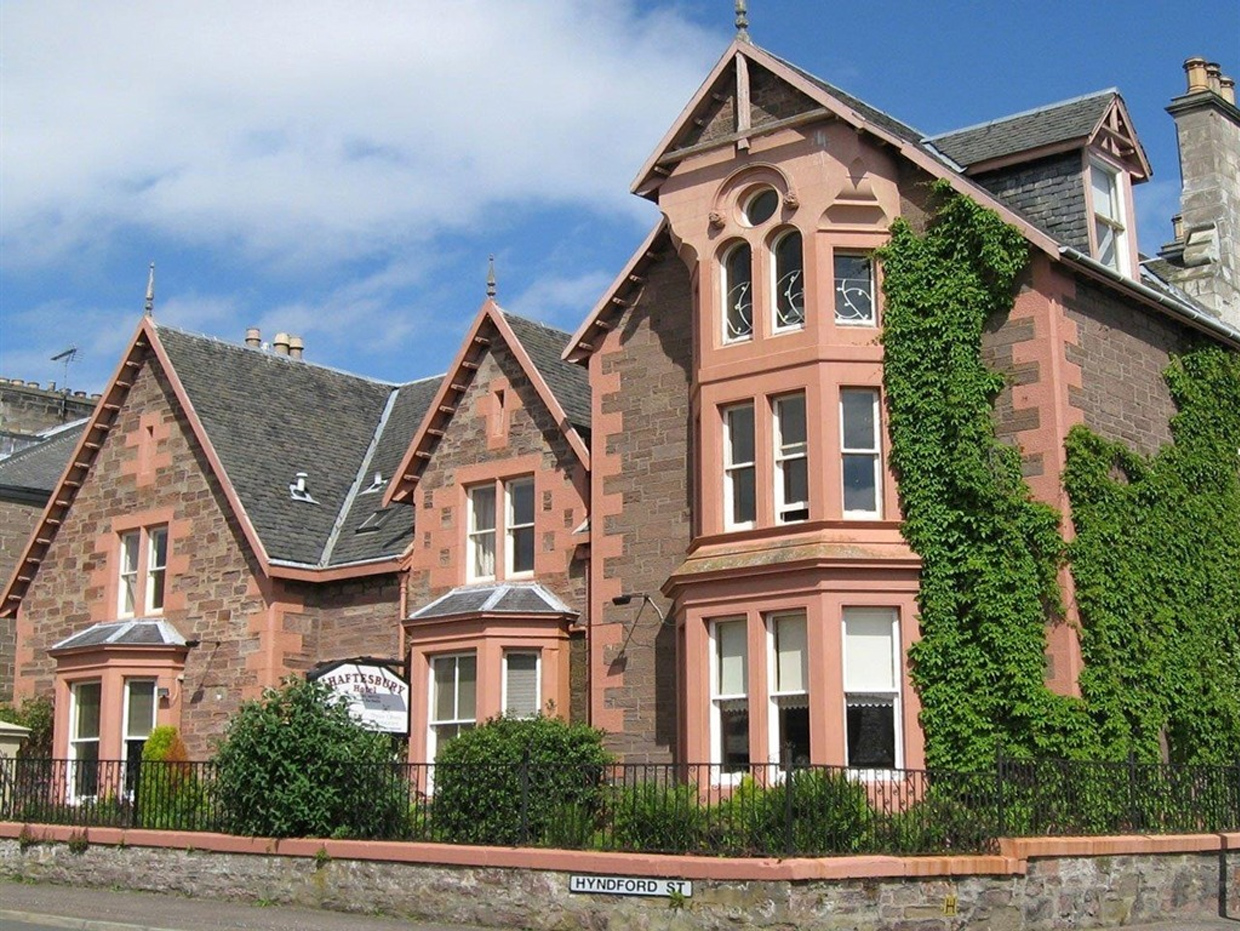 The Shaftesbury Hotel's historic granite exterior in Dundee